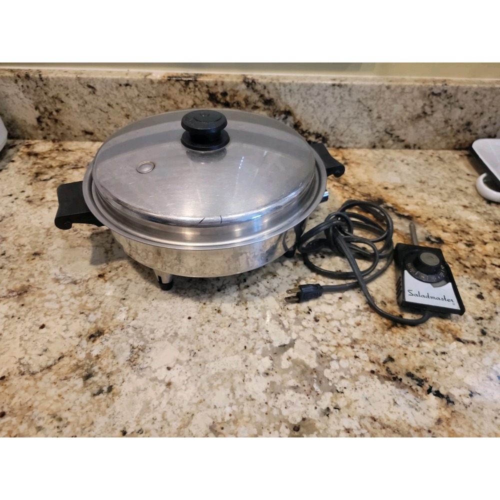 Saladmaster 11" Fry Pan 18-8 Tri Clad Stainless Steel Electric Skillet. USA 🇺🇸